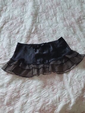 Jezebel Black Ruffle Tiered Mini Skirt